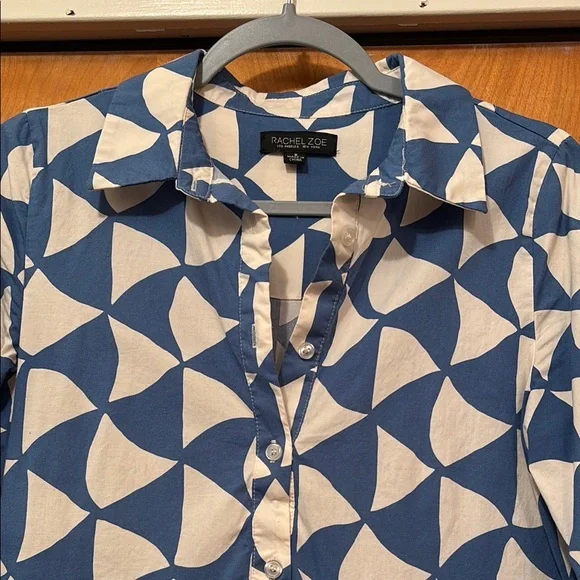 Rachel ZoeBlue Geometric Patterned Women's Dress - Picture 6 of 8